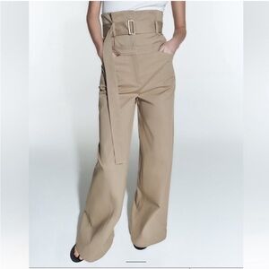 NWT- Zara Belted Garbardine- Color light whiskey- Size XSmall